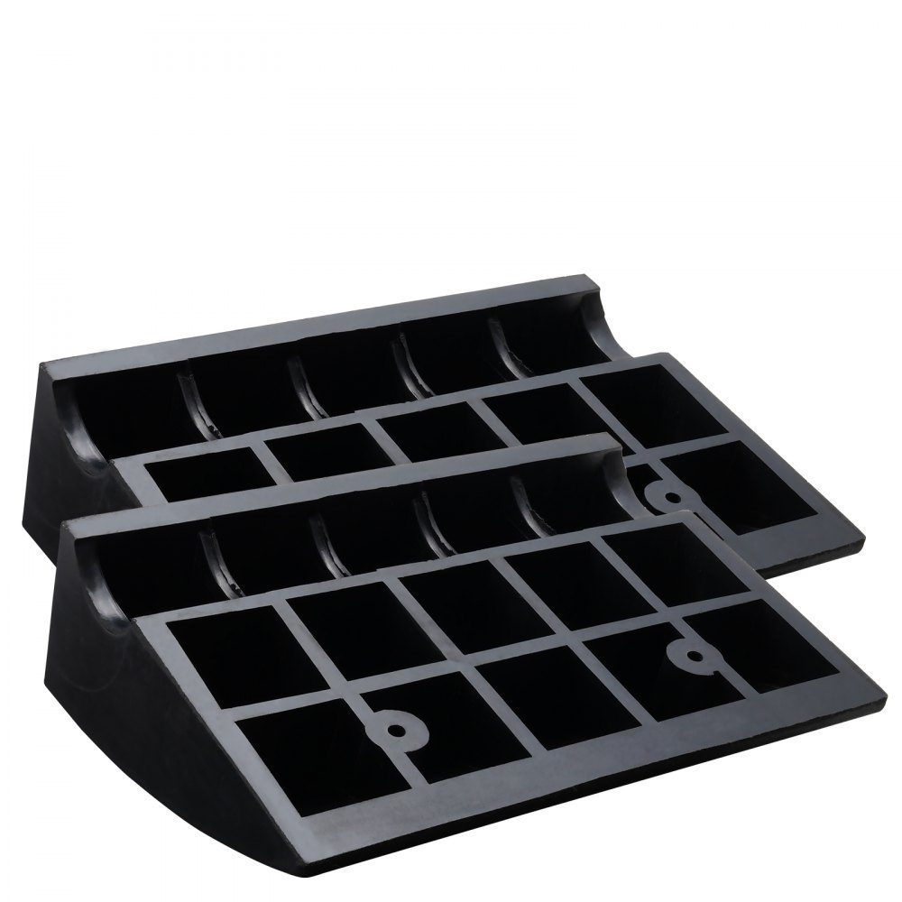 2x threshold ramp, solid rubber door threshold ramp, max. load capacity up to 15 tonnes, curb ramp, 49.1 x 37 x 15.2 cm, wheelchair ramp, access ramp, rubber ramp, suitable for uneven floors, curbs