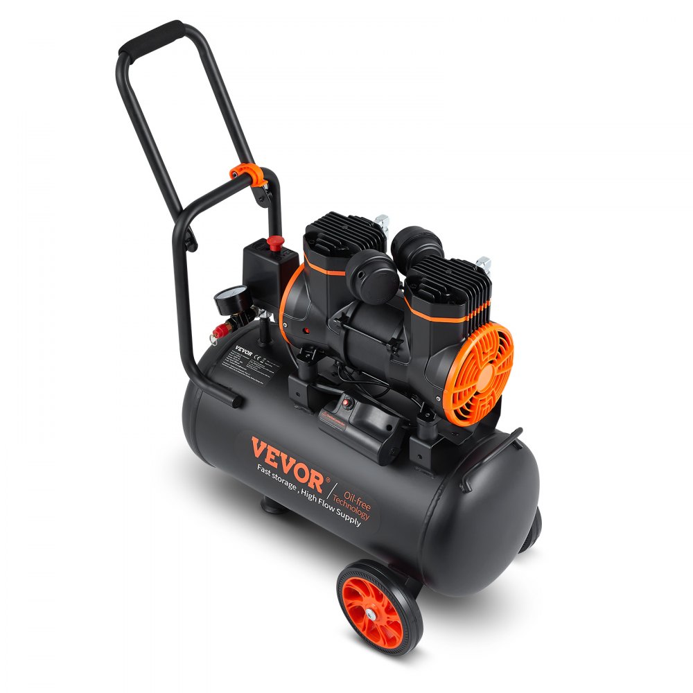 Stille luchtcompressor, 2800 tpm, fluistercompressor, 70 dB, olievrije compressor met 2 wielen, druktank van 24 liter, 6-8 bar, 1450 W (2 pk), 3,5 MPa, autoreparaties, spuitlakken, houtbewerking Stille luchtcompressor, 2800 tpm, fluistercompressor, 70 dB, olievrije compressor met 2 wielen, druktank van 24 liter, 6-8 bar, 1450 W (2 pk), 3,5 MPa, autoreparaties, spuitlakken, houtbewerking