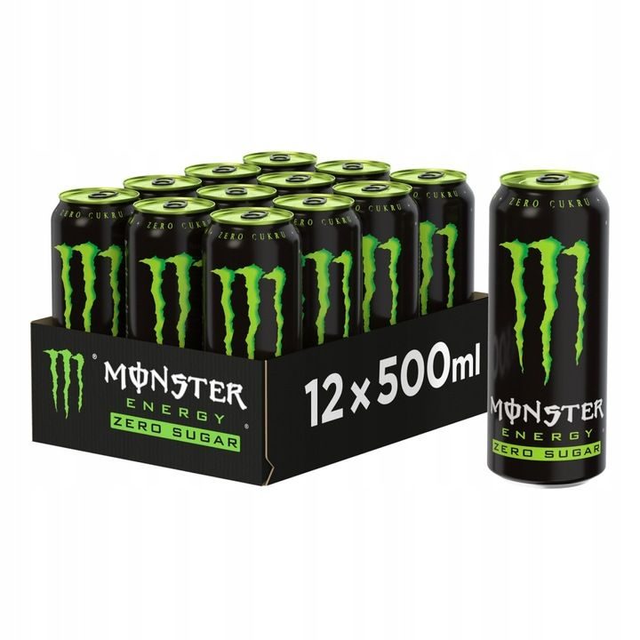 Monster Energy Zero Sugar – Energiegetränk ohne Zucker, 12x500ml