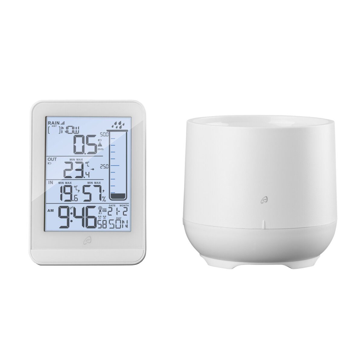 AURIOL® draadloos weerstation met regenmeter, wit