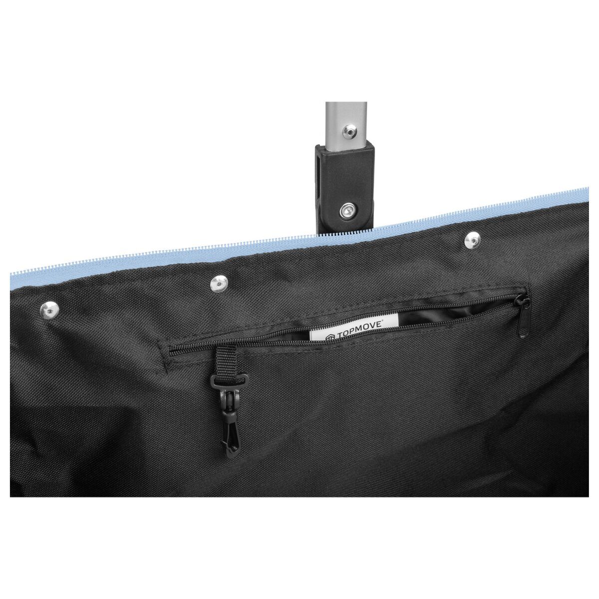 TOPMOVE® Einkaufskorb, mit Aluminiumgestell, faltbar (blau)