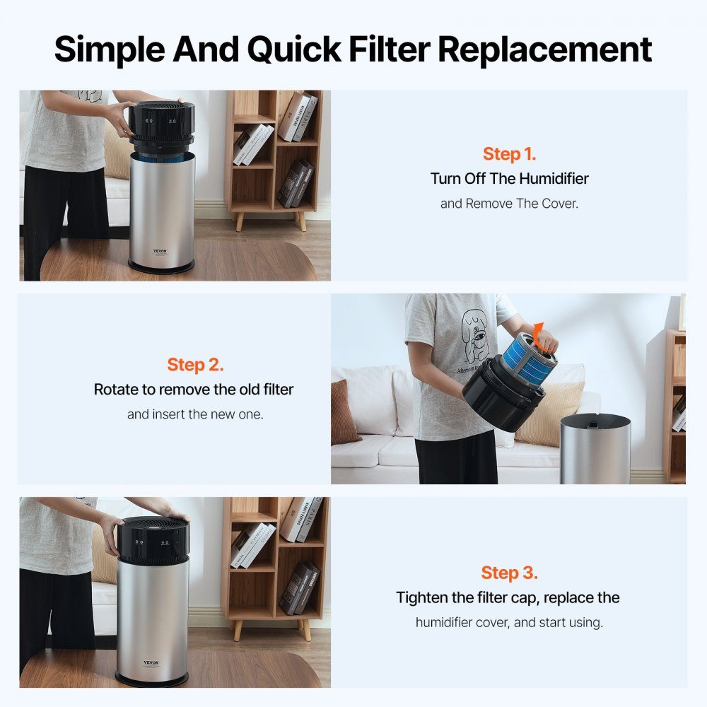 Evaporative Humidifier Replacement Filter 2 Pack Compatible with 10L (2.64g) Evaporative Humidifier Model BZT-242, Easy to Install for Longer Filter Life