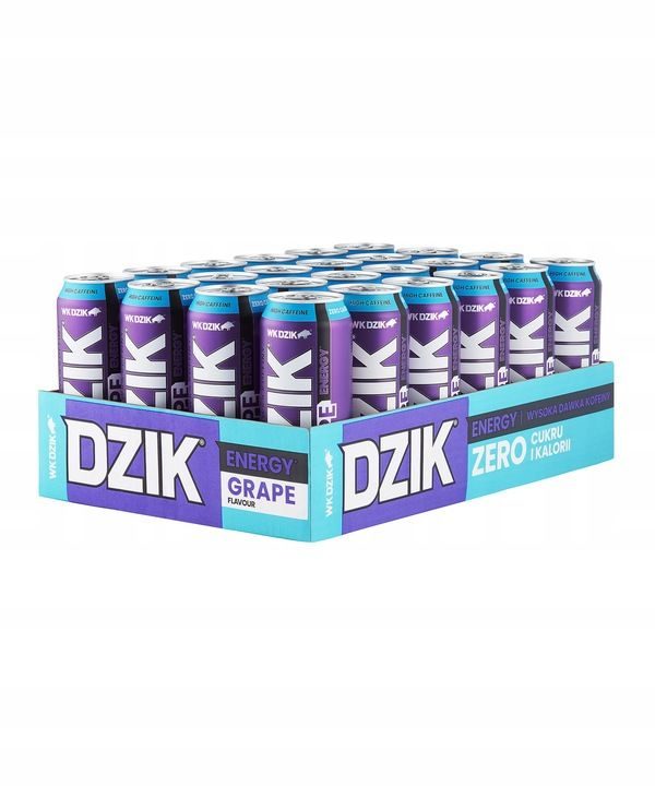 Boisson énergisante Energetyk Dzik - Raisin, 500 ml, paquet de 24