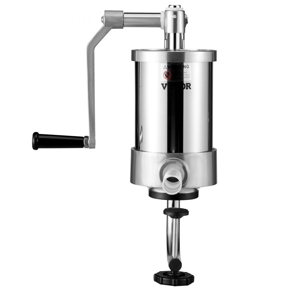 Ręczna nadziewarka do kiełbas, nadziewarka do kiełbas 1,5 l, stal nierdzewna + aluminium, profesjonalna nadziewarka do kiełbas w kolorze srebrnym, w zestawie tuby nadziewcze 16/19/22 mm, pionowa prasa do kiełbasy z zaciskiem stołowym, własnej roboty