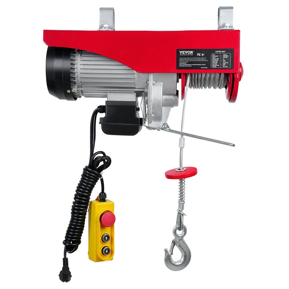 230V elektrische lier, 500kg tot 1000kg hefhoogte, 12m kabel motorlier, 1600W motorrol, 10m/min hefsnelheid, takel met bedrade afstandsbediening, kabeltakel, kettingtakel