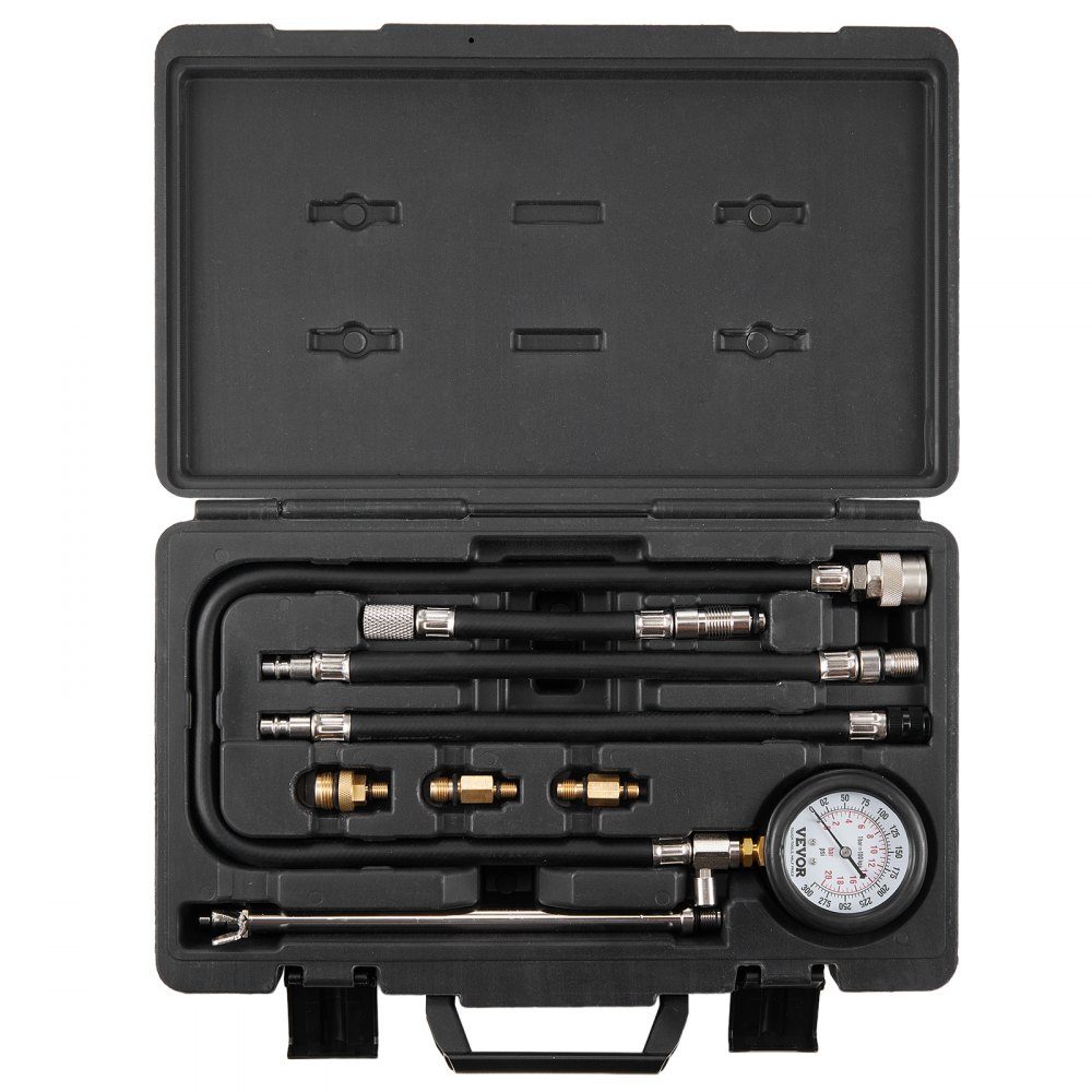 Kompressionsmessgerät Kompressionstester Kompressionstester Prüfgerät Kompressionsmessgerät mit Manometer Benzinmotor 0-300 PSI und 0-2000 kPa Kompressionsmessgerät inkl. 3x Adapter