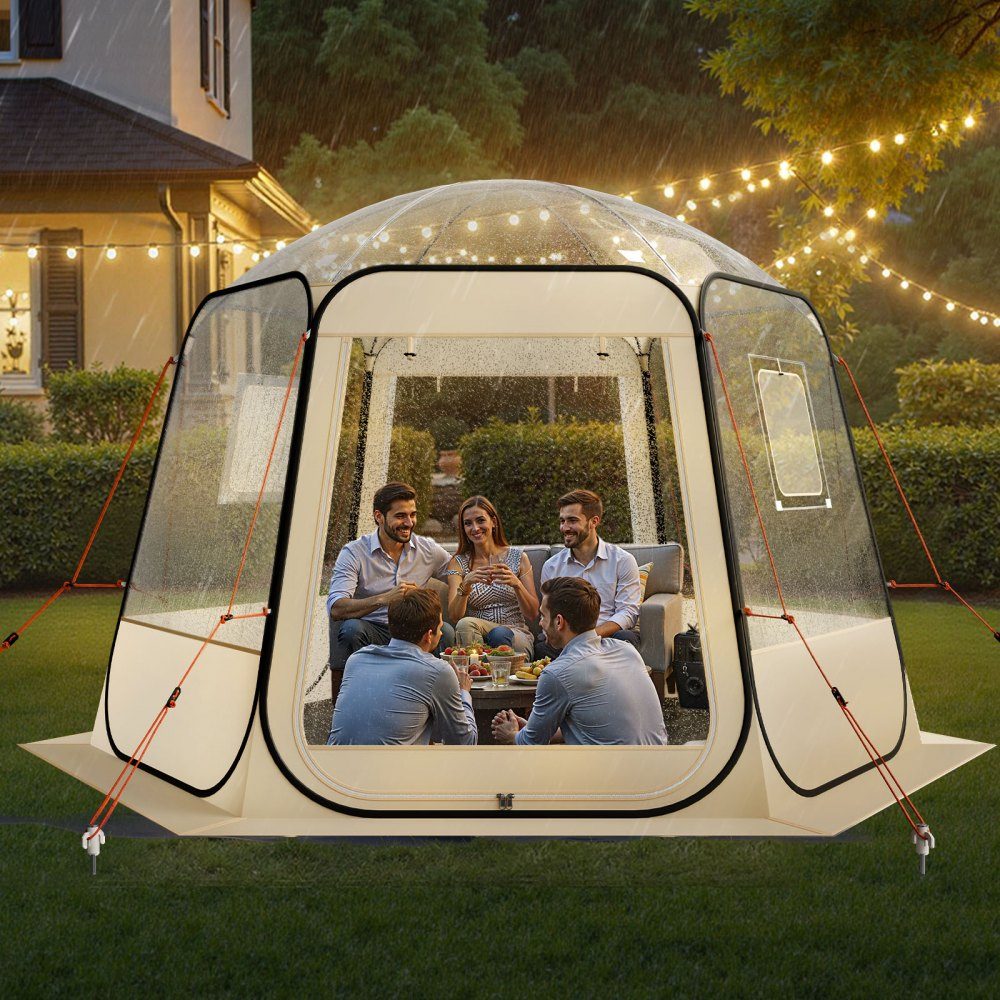 Namiot Pop Up Bubble 305x275x220cm Przezroczysty namiot kempingowy Namiot ogrodowy z kopułą Igloo z systemem Windows Namiot sportowy Panoramiczny widok 540° dla 4-8 osób Patio podwórko