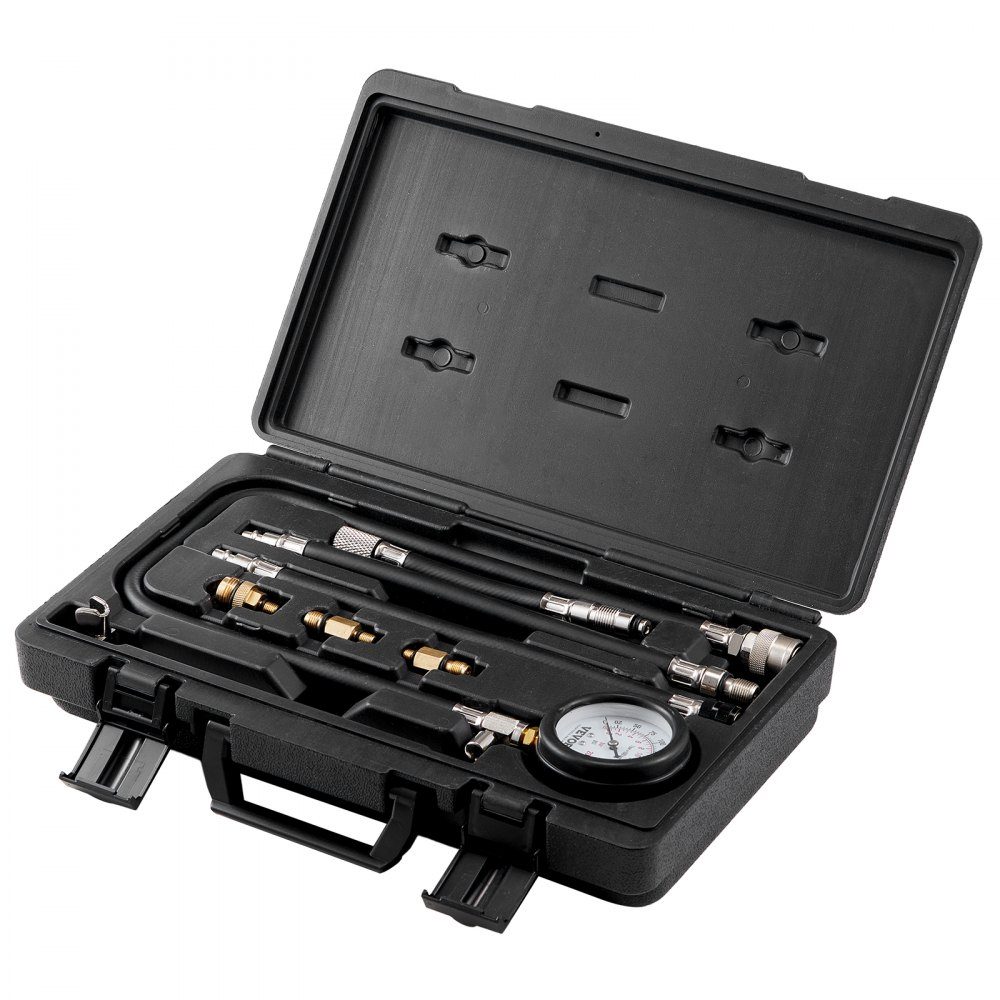 Kompressionsmessgerät Kompressionstester Kompressionstester Prüfgerät Kompressionsmessgerät mit Manometer Benzinmotor 0-300 PSI und 0-2000 kPa Kompressionsmessgerät inkl. 3x Adapter
