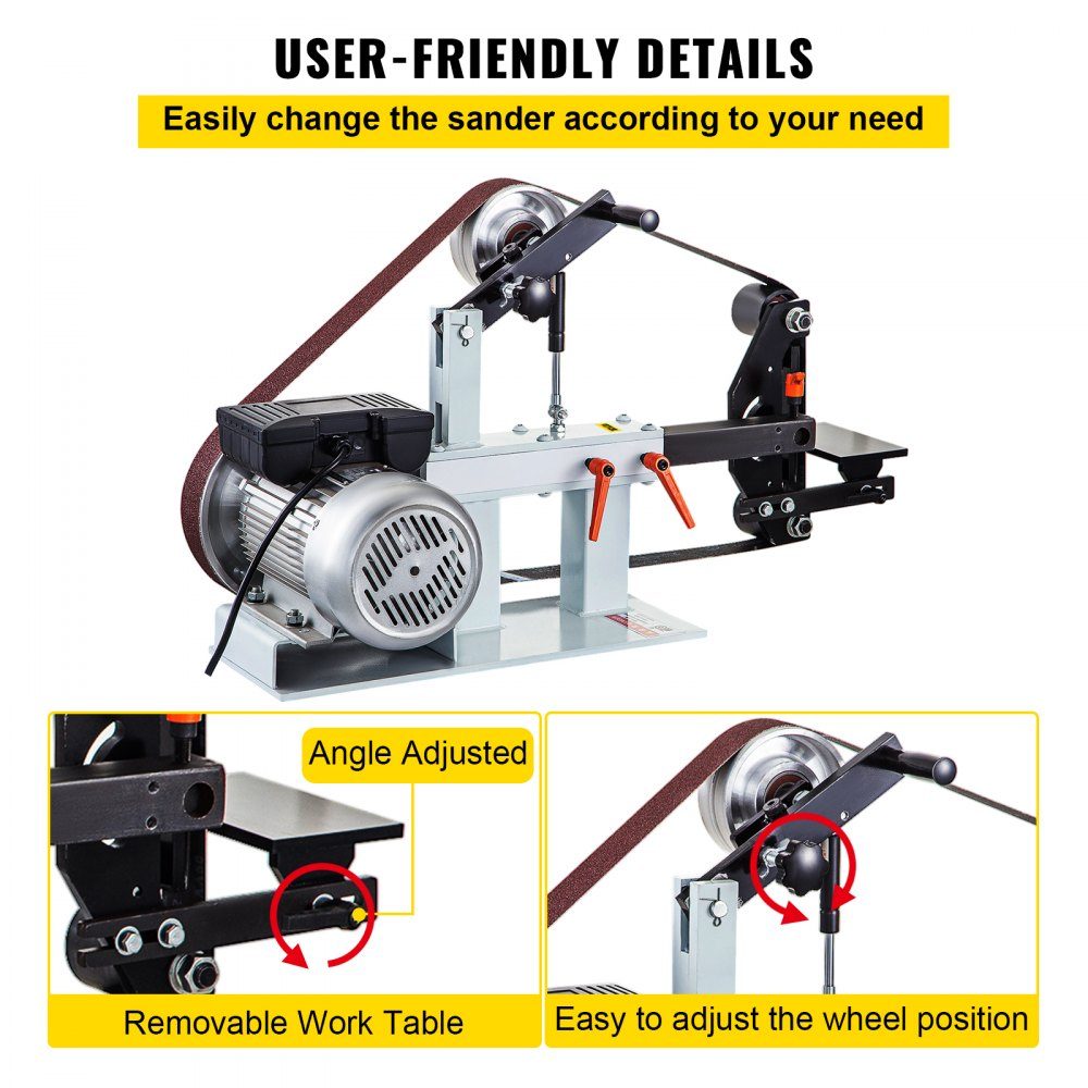 Belt Sander 2" x 82" Belt Disc Sander Combo Belt Disc Sander, 2800 RPM Belt and Disc Sander, PH 427 x 12" Rubber Contact Wheel Stand Belt Disc Sander