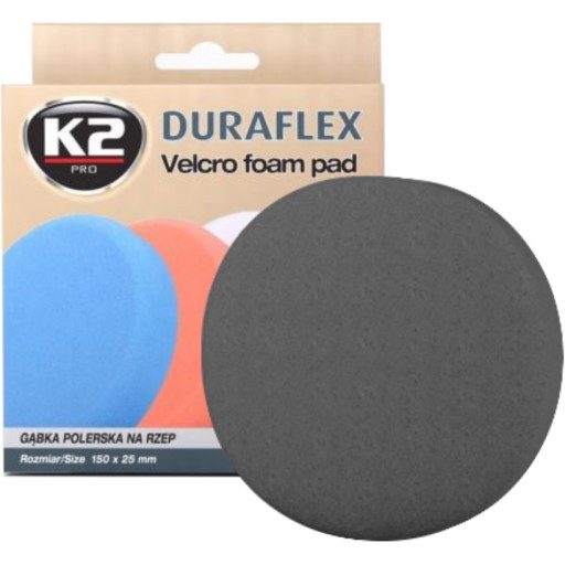 Éponge de polissage K2 Duraflex avec fermeture Velcro, noire
