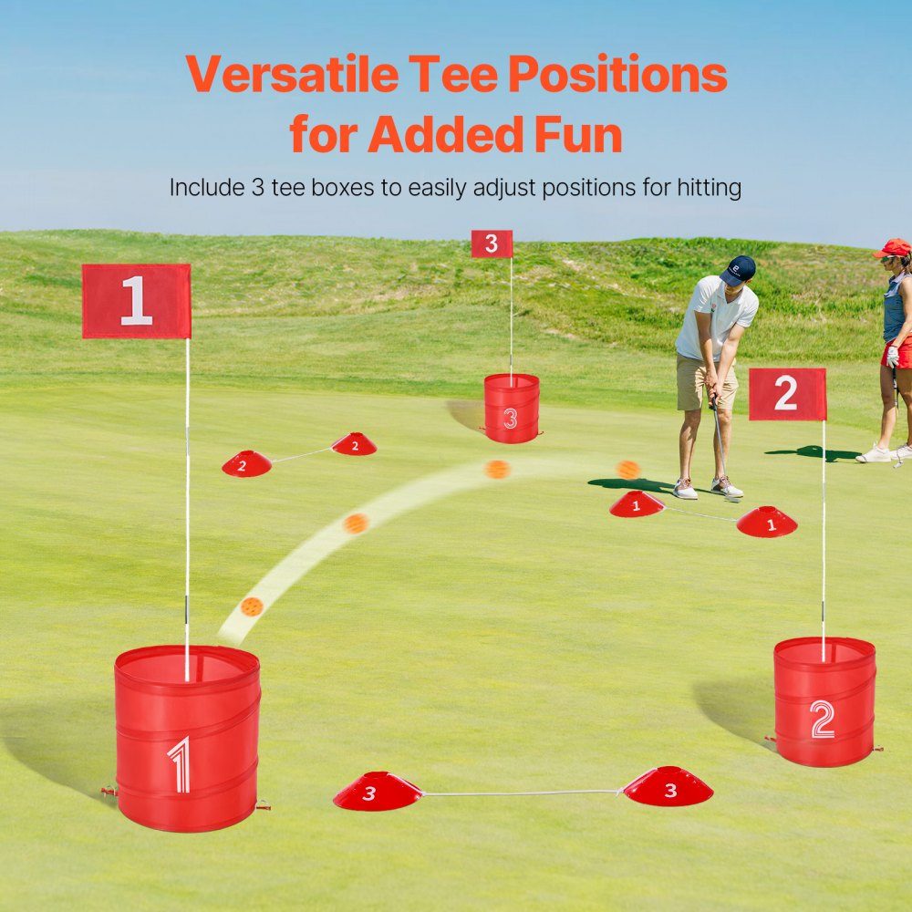 Golfspiel-Set, 3-Loch-Golfplatz, Golf-Übungsspiele im Eimer, Outdoor-Golf-Chipping-Spiel, tragbares Outdoor-Golfspiel für Rasen, Hof, Camping, Park, Strand