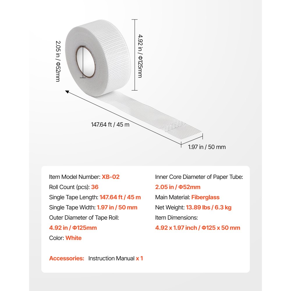 Fugenband, 50 mm B x 45 m L, 36 Rollen, selbstklebendes Glasfaser-Trockenbau-Reparaturband, Gewebeband für Reparatur- und Spachtelarbeiten für eine glatte, ebene Wandoberfläche Fugenband, 50 mm B x 45 m L, 36 Rollen, selbstklebendes Glasfaser-Trockenbau-Reparaturband, Gewebeband für Reparatur- und Spachtelarbeiten für eine glatte, ebene Wandoberfläche