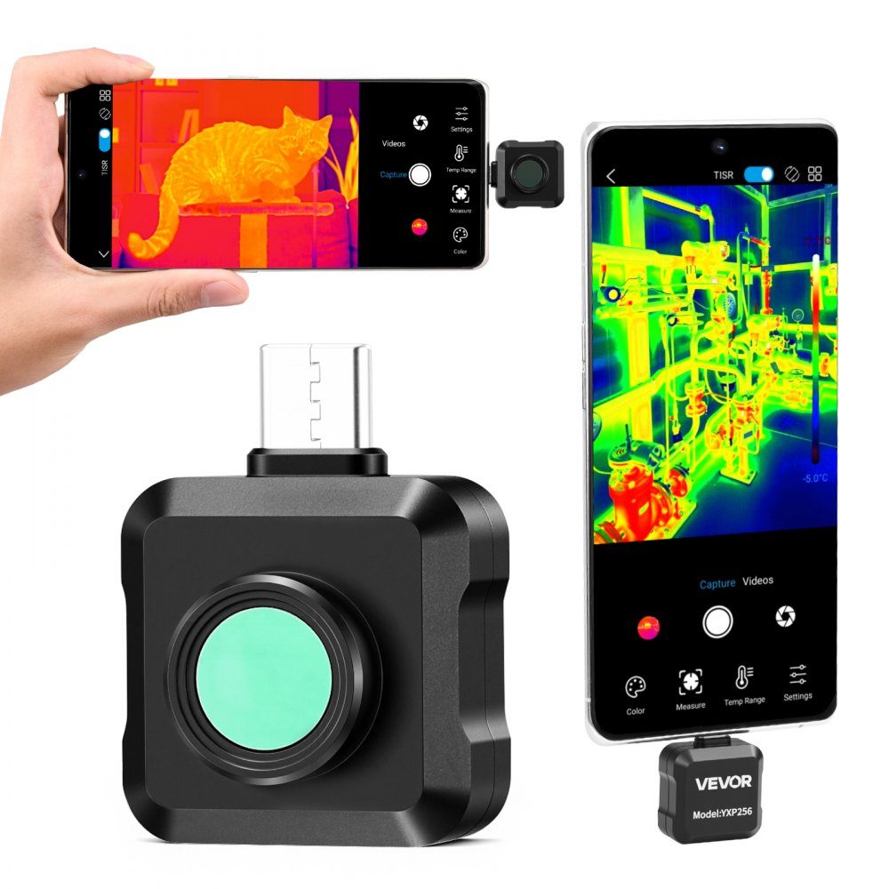 Wärmebildkamera für Android, 512 x 384 Super IR 256 x 192 IR-Auflösung Wärmebildkamera für Smartphone-Tablet mit USB-C-Anschluss, 25-Hz-Infrarotkamera mit 15 Farbpaletten für Inspektionen bei -20 °C bis 550 °C