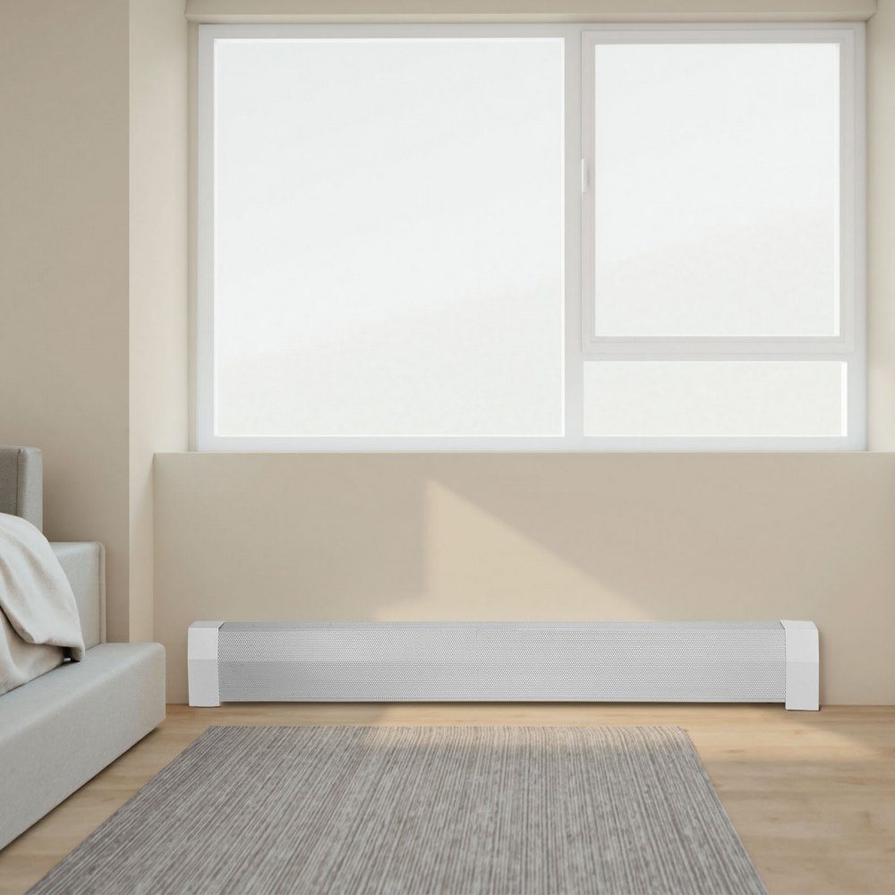 Premium Series Heater Covers 1527 x 81 x 193mm Standard Electric Radiator Front Cover Heavy Duty Steel Replacement Cover for Bedroom White