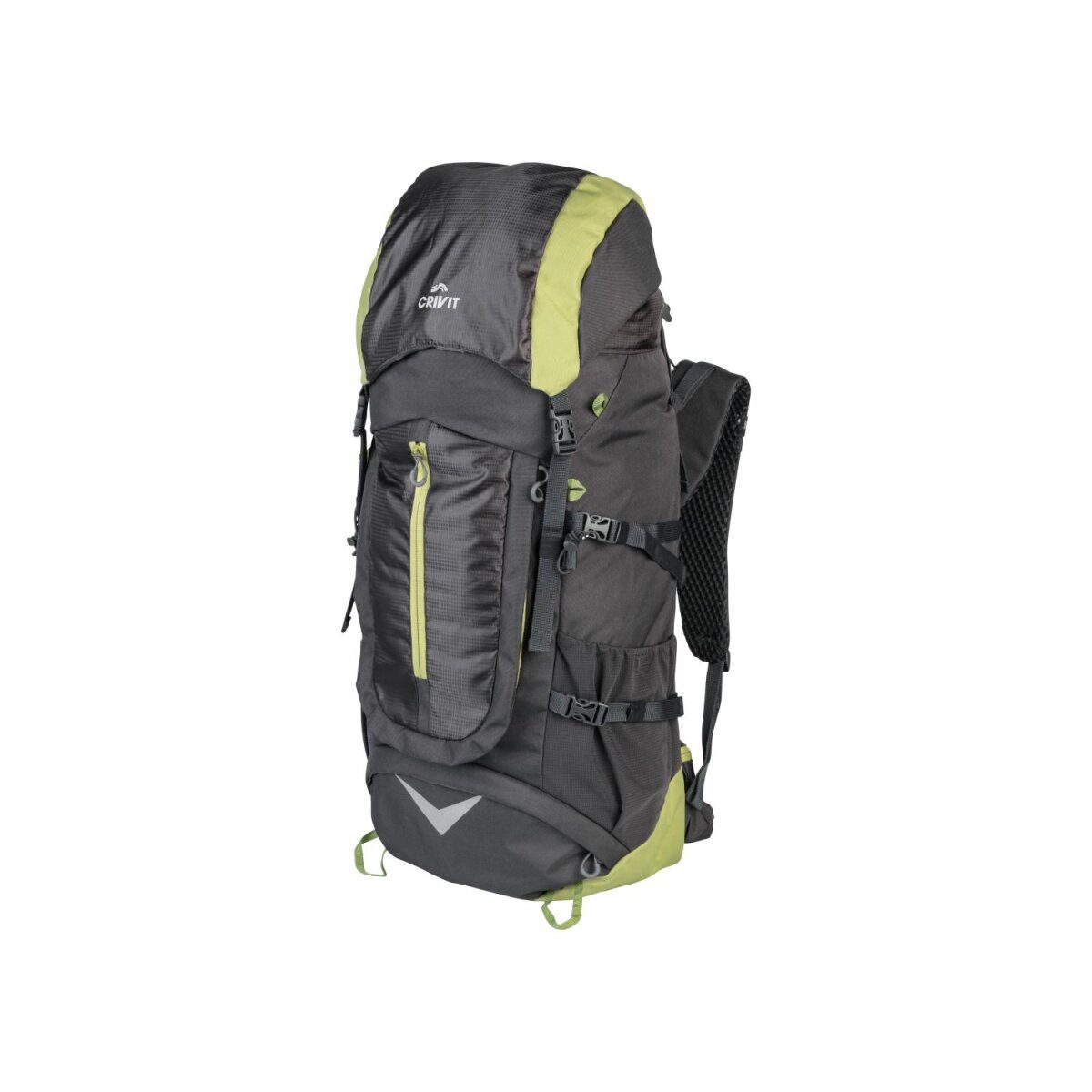 CRIVIT Premium-Trekking-Rucksack, 50+10 L, schwarz/gelb