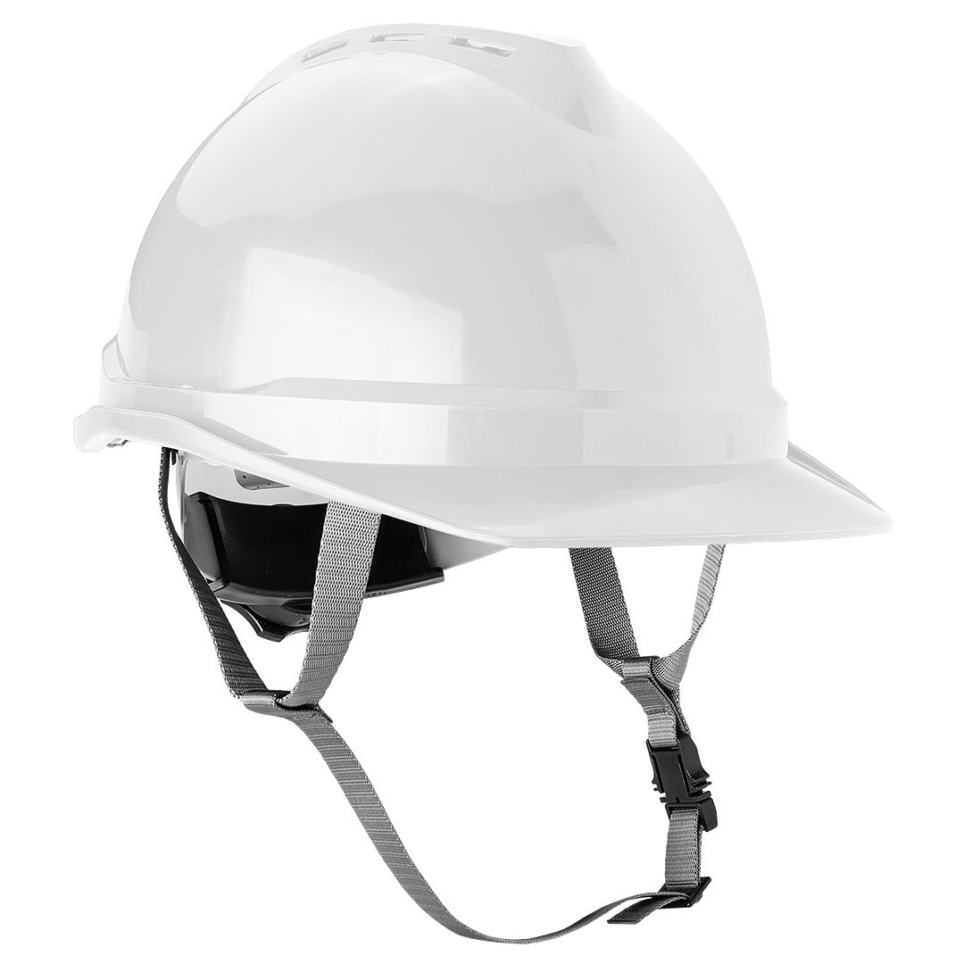 Industrial helmet with chin strap