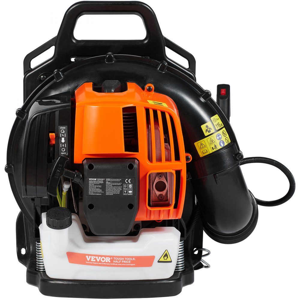 Backpack Leaf Blower, 63CC 2-Stroke Gasoline Leaf Blower with 1.89L Fuel Tank, 1110 CFM Air Volume, 220 MPH Speed, Ideal for Lawn Care, Leaf Cleaning and Snow Removal