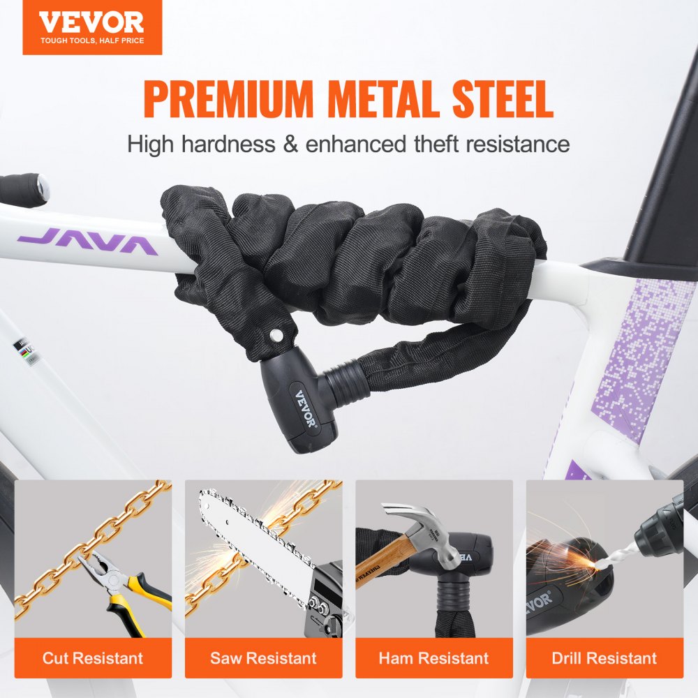 Fietskettingslot 1,2 m lang combinatiekettingslot met 4 sleutels Anti-diefstal Hoge beveiliging Fietssloten Perfect voor fiets motorfiets scooter deur hek poort 8 mm Fietskettingslot 1,2 m lang combinatiekettingslot met 4 sleutels Anti-diefstal Hoge beveiliging Fietssloten Perfect voor fiets motorfiets scooter deur hek poort 8 mm