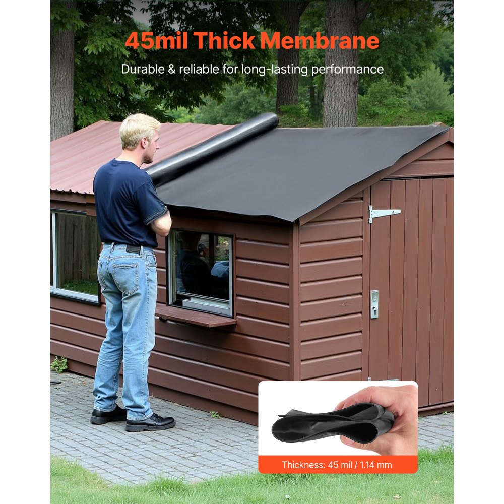 Membrane de toiture 6,096 x 7,62 m, membrane de toiture, film EPDM 1,14 mm, étanchéité pour abri de voiture, longue durée de vie et résistant aux intempéries, étanchéité de toiture, sous-toiture pour camping-cars, toits, étangs Membrane de toiture 6,096 x 7,62 m, membrane de toiture, film EPDM 1,14 mm, étanchéité pour abri de voiture, longue durée de vie et résistant aux intempéries, étanchéité de toiture, sous-toiture pour camping-cars, toits, étangs