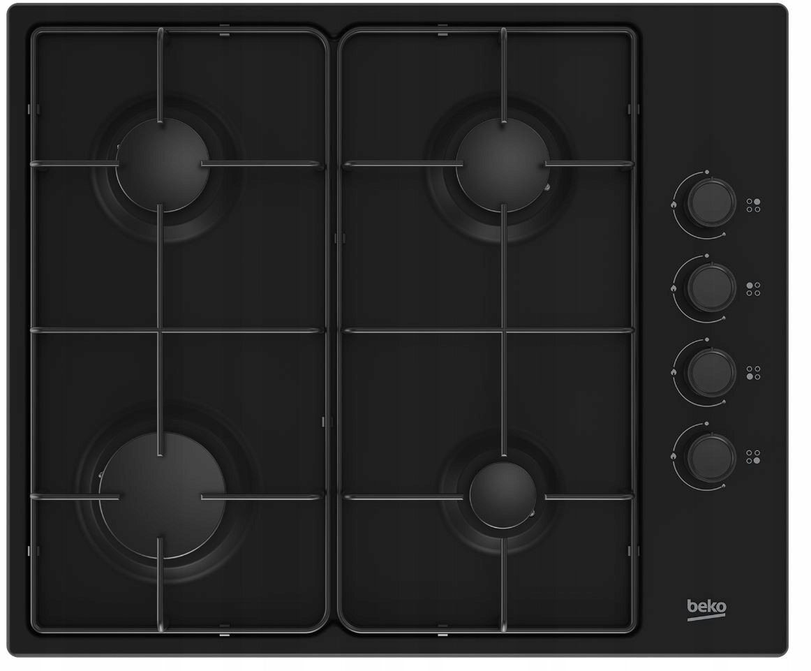 Exklusives Gaskochfeld 60 cm autarker Einbaubackofen schwarz