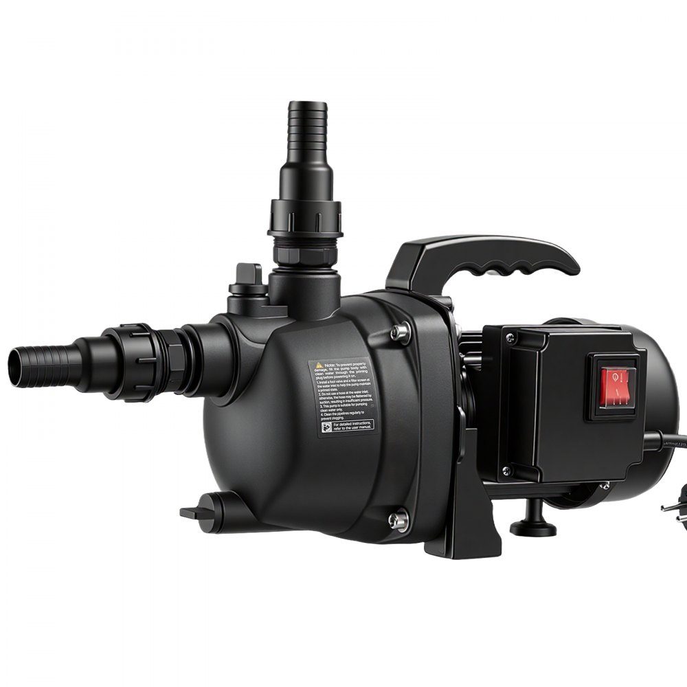 Gartenpumpe 800 W, 230 V, Bewässerungspumpe max. Förderleistung 3300 L/h, PP-Strahlpumpe mit 44 m Förderhöhe, Überhitzungsschutz, europäische Spannungsnormen, für Gartenbewässerung & Bewässerung
