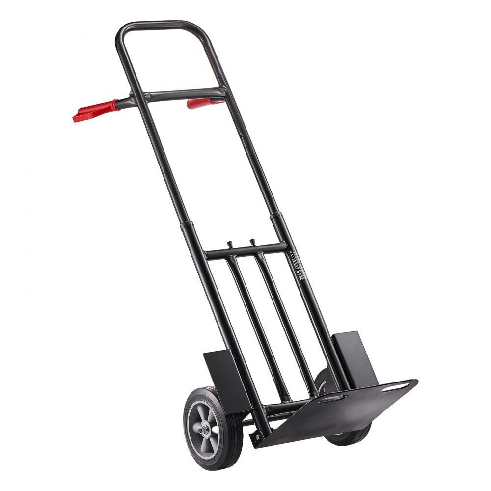 Diable, capacité de charge 272 kg, chariot de transport 480x460x1200mm, chariot portable avec sangle d'arrimage, rouleau de transport, chariot empilable, chariot de transport pour maison, bureau, entrepôt, supermarché