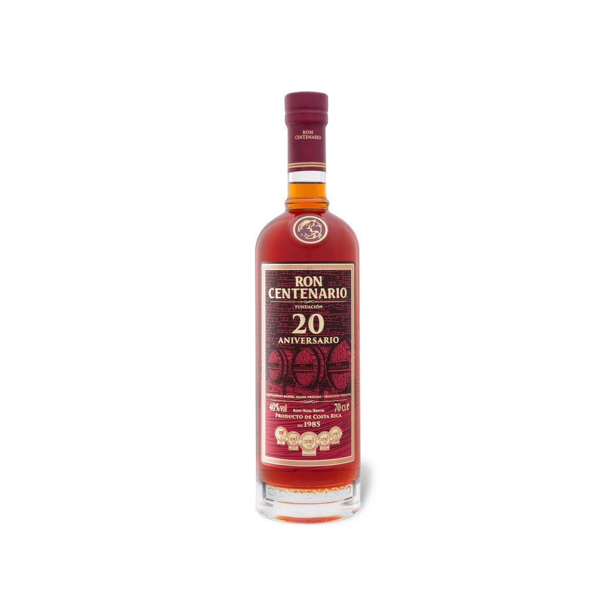 Ron Centenario Fundacion Rum 20 years + 2 cups, 40% Vol