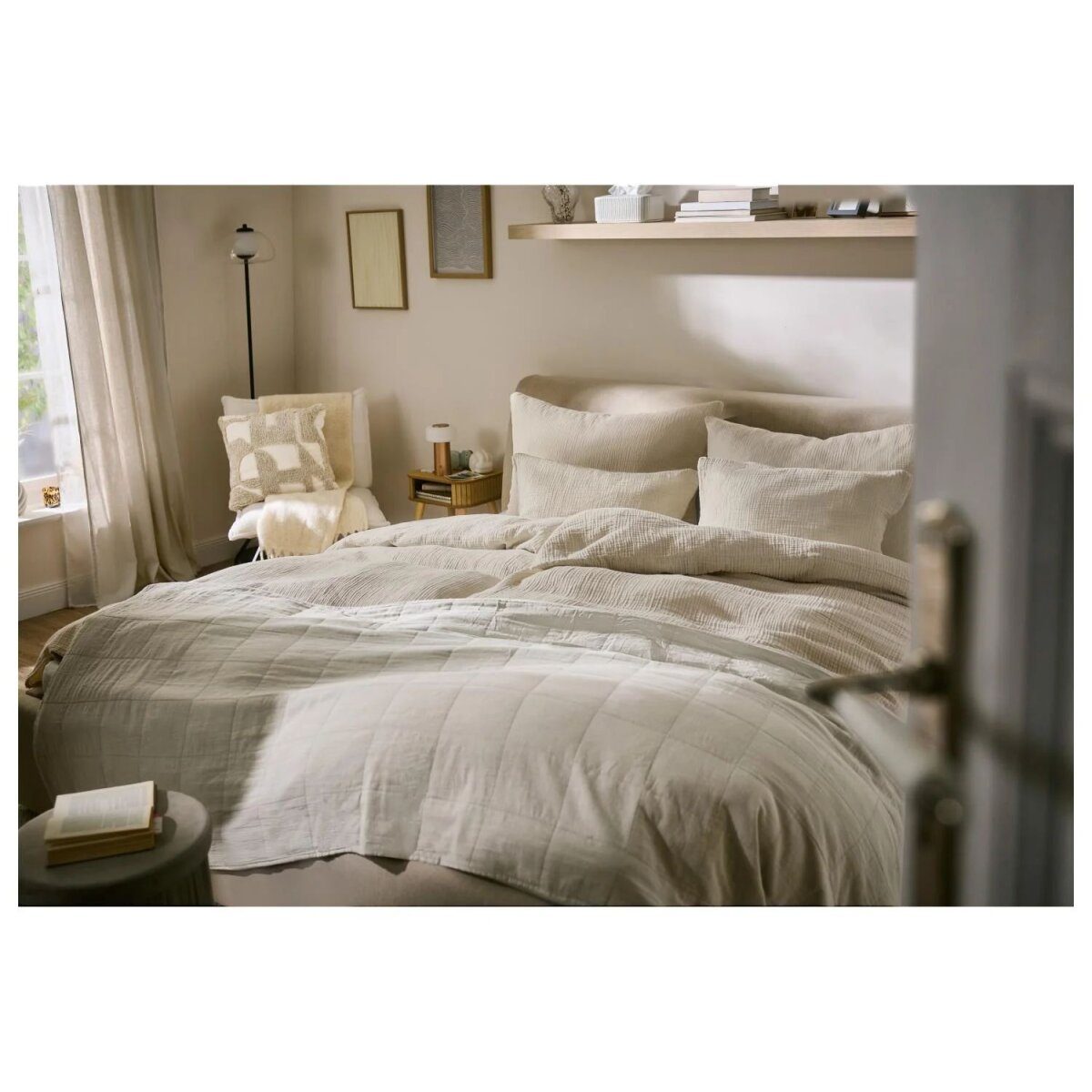 LIVARNO® Muslin cushion cover, 40 x 80 cm, 2 pieces