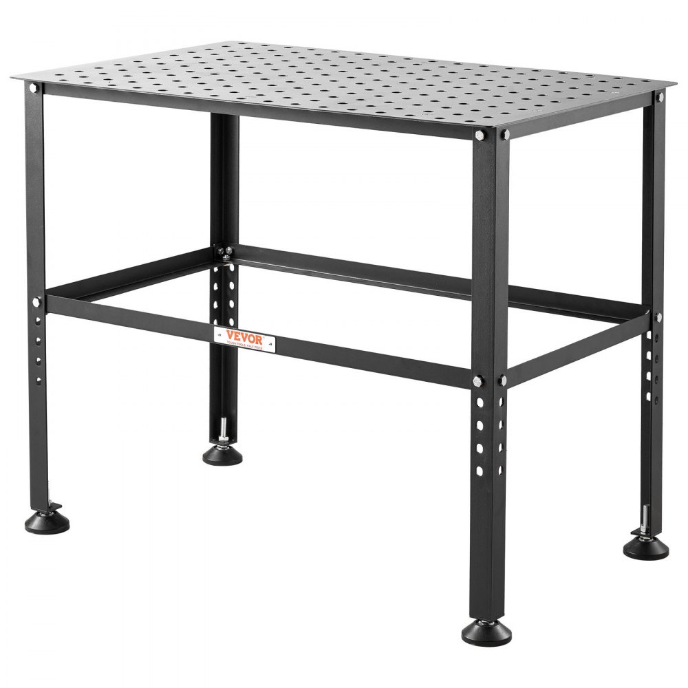 Schweißtisch 914,4 x 609,4 x 784,8 mm, Montagetisch mit einer Tragfähigkeit von 362 kg, Werkbank mit 16 mm Befestigungslöchern und rutschfesten Fußpolstern für Schweißmontage- und Reparaturarbeiten Schweißtisch 914,4 x 609,4 x 784,8 mm, Montagetisch mit einer Tragfähigkeit von 362 kg, Werkbank mit 16 mm Befestigungslöchern und rutschfesten Fußpolstern für Schweißmontage- und Reparaturarbeiten