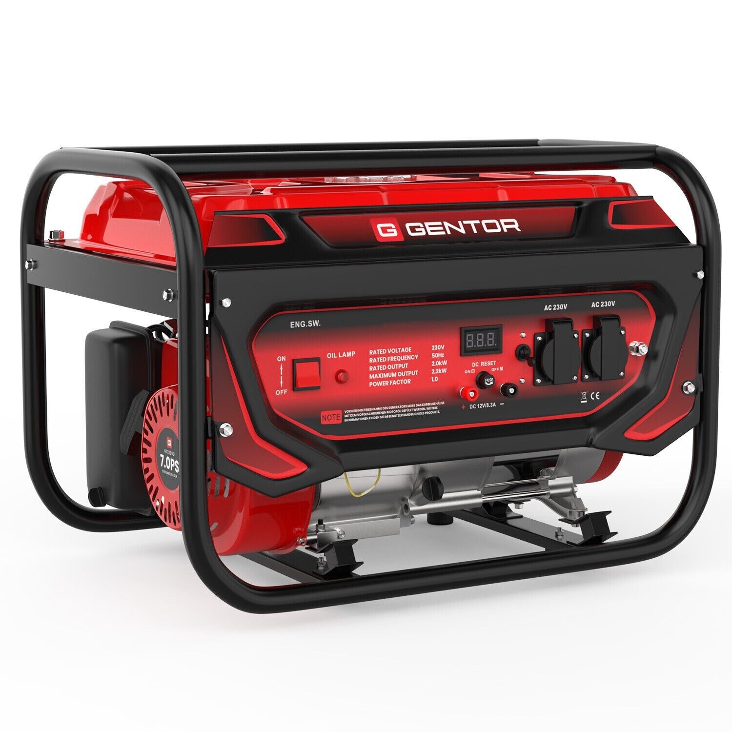 Generator 4-takt 7 pk 2200W stroomgenerator stille noodgenerator benzine