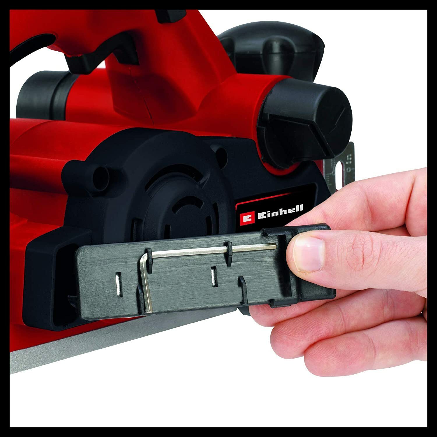 Einhell Elektroplaner TE-PL 900 (900 W, bis 3 mm Schnitttiefe, große Messerwelle, Grundplatte mit 3 V-Nuten, Softgrip, inkl. Parallelanschlag, Falztiefenanschlag, TCT-Planermesser)