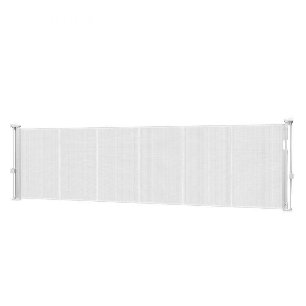 Extendable baby gate, dog gate, extendable to 280 cm wide / 87 cm high, pet gate, protective gate made of mesh material for indoor stairs, doors, hallways, playrooms, stair gates, white