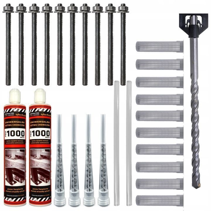 Chemical anchor anchor set 2x glue 300ml with fastening set M8 with drill