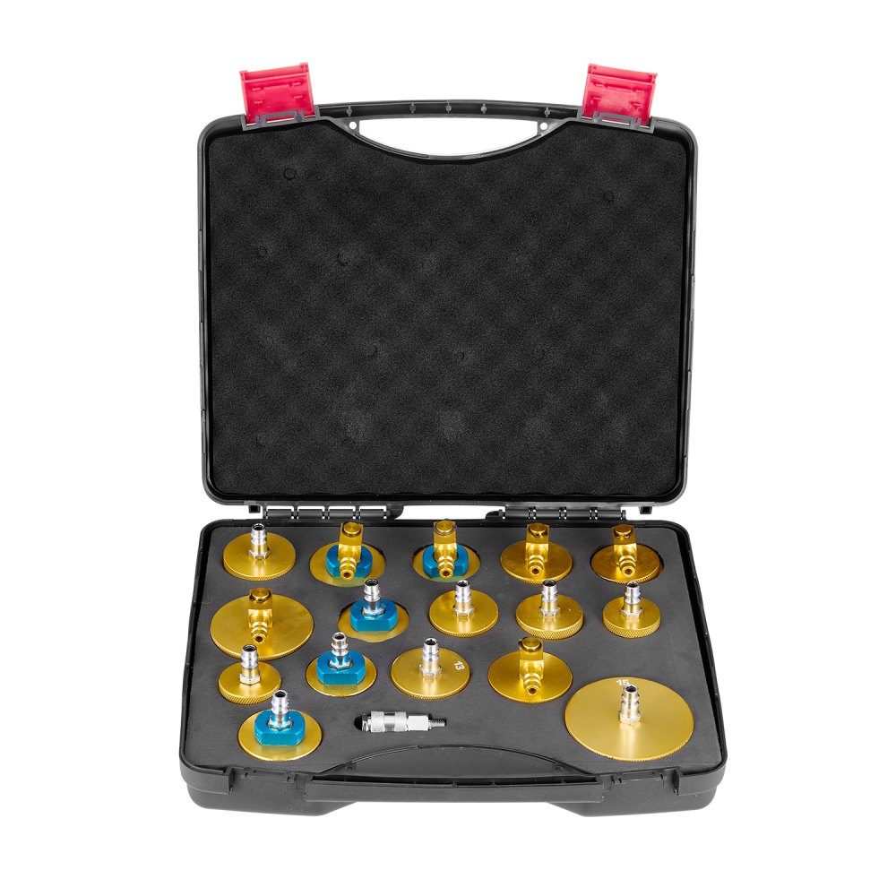 Brake Master Bleeder-Set 17-teiliges Ensemble d'adaptateurs de purge de frein professionnel avec ensemble complet et poignée, adaptateur de purge de frein durable pour le remplissage du liquide de frein