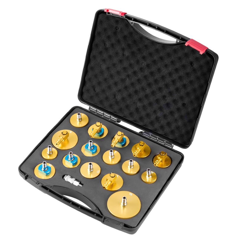 Brake Master Bleeder-Set 17-teiliges Ensemble d'adaptateurs de purge de frein professionnel avec ensemble complet et poignée, adaptateur de purge de frein durable pour le remplissage du liquide de frein