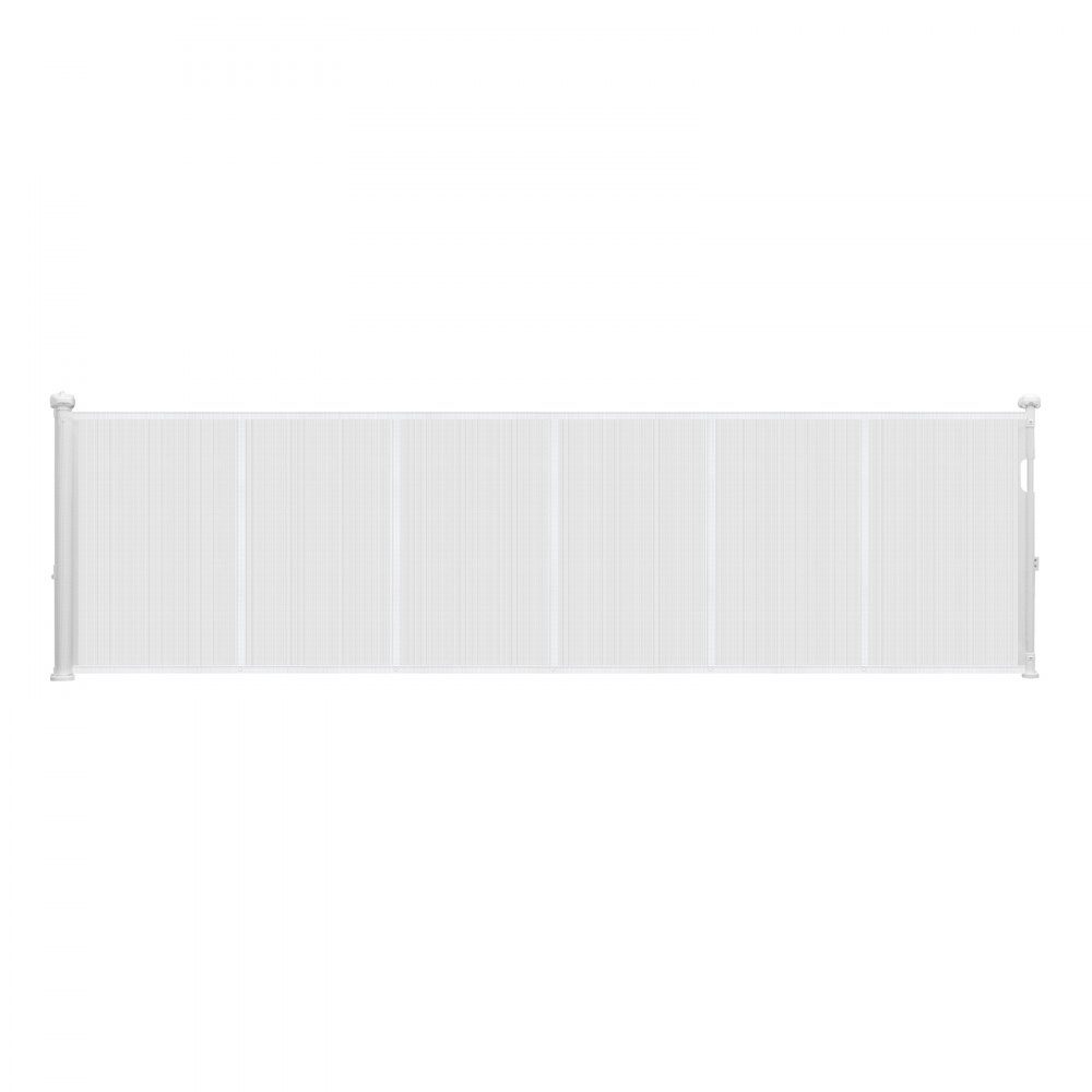 Extendable baby gate, dog gate, extendable to 280 cm wide / 87 cm high, pet gate, protective gate made of mesh material for indoor stairs, doors, hallways, playrooms, stair gates, white