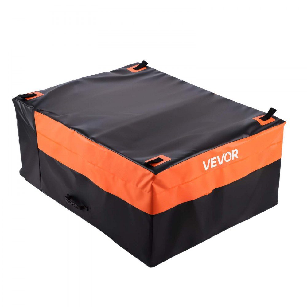 Sac porte-bagages, sac de lit de camion en PVC 840D imperméable (0,736 m³), ​​​​sac à bagages pour rangement sur le lit des camions avec filet à bagages pour voitures, SUV, camionnettes, noir, orange