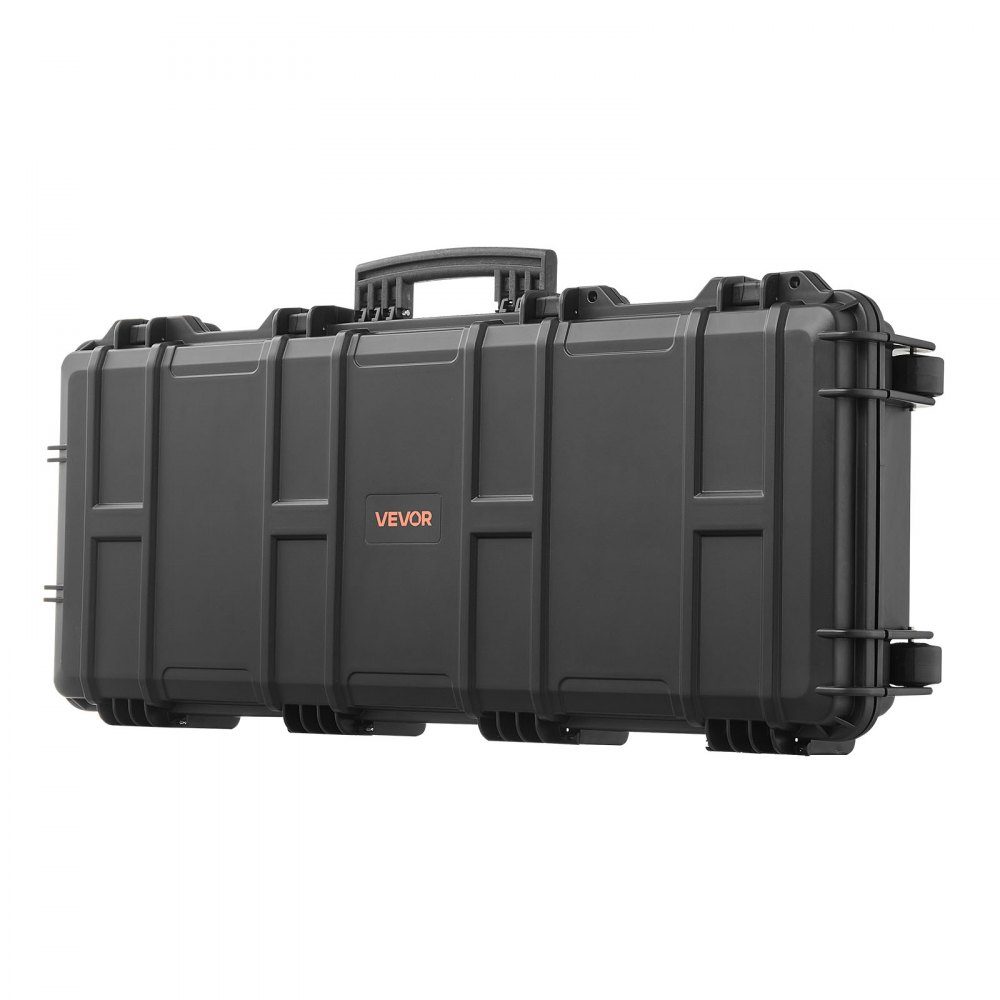 Gun case with hard shell for long guns, lockable gun case with pre-cut foam, long gun case, gun storage, rollable, IP67 waterproof, 97.8 x 42 x 17.3 cm black