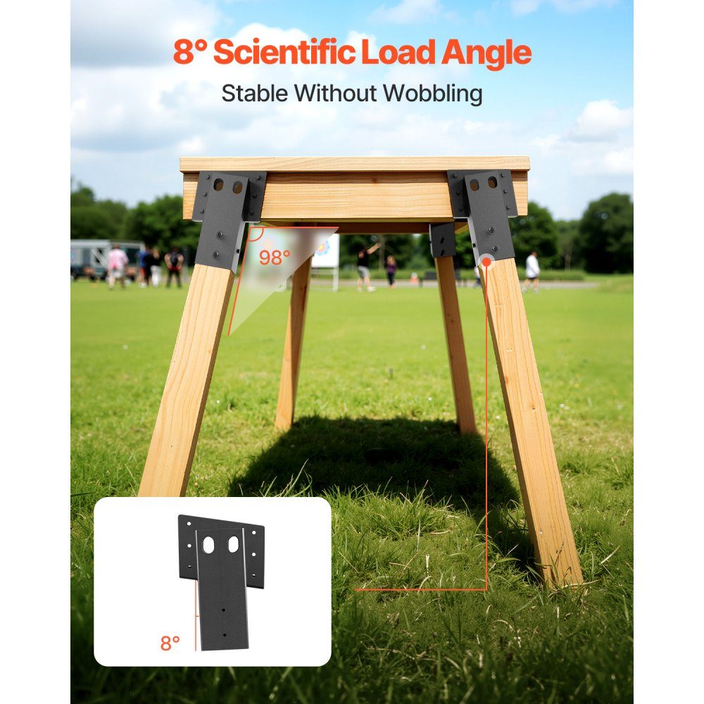 8° Tilt Brackets Platform Mount Fits 88.9 x 88.9mm Wood 1000kg Load Capacity Deer Stand Mount for High Seats Hunting High Seats Shooting Ranges Pack of 8