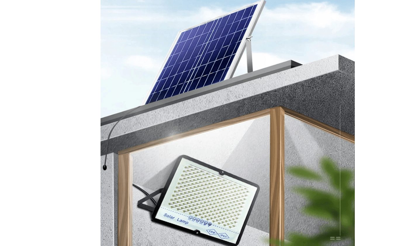 Solarlampe 400W Strahler mit Dämmerungssensor und Fernbedienung XXL Starterset