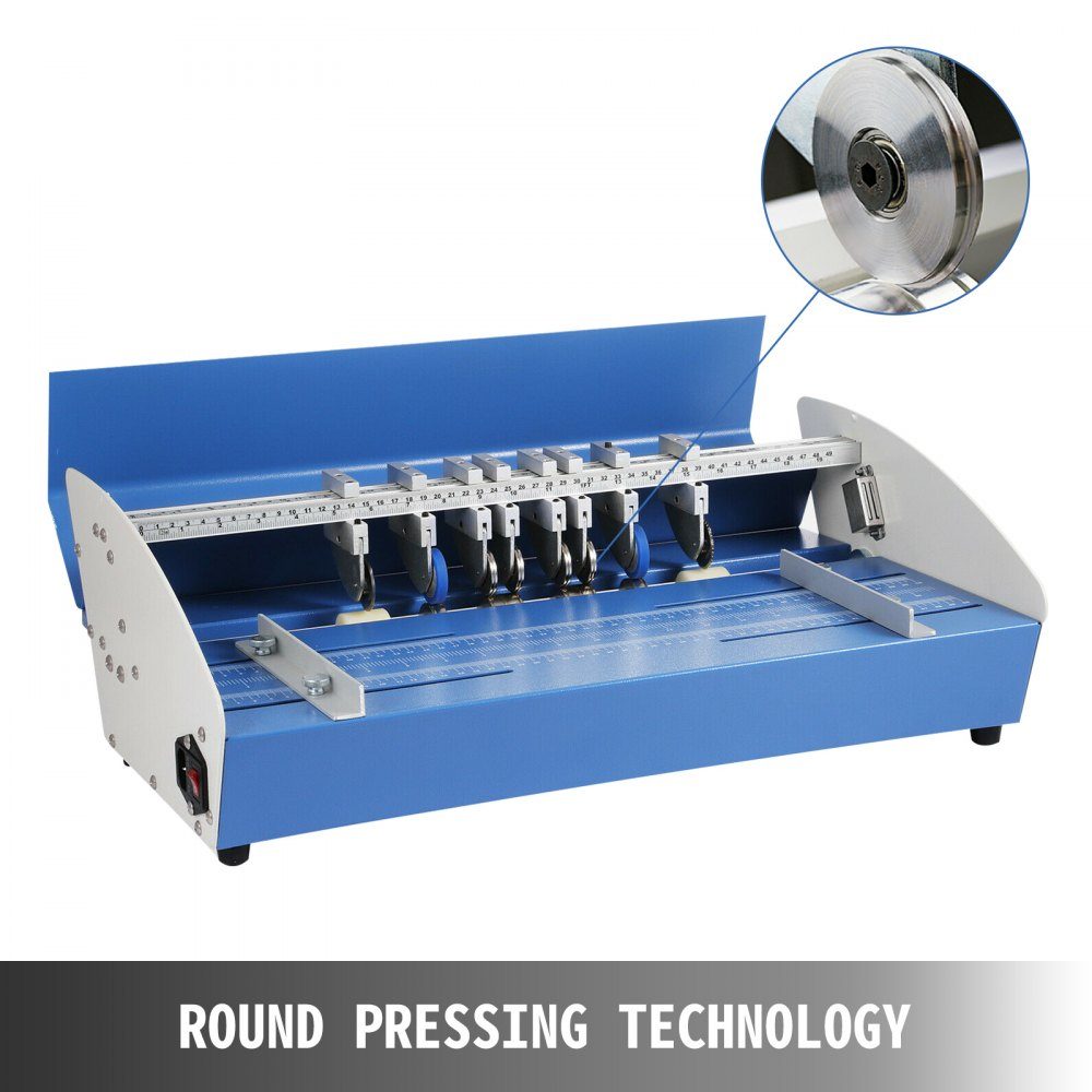 Raineuse 520 mm, raineuse électrique 540 mm x 370 mm x 230 mm, raineuse 220 V, fournitures de bureau et papeterie avec technologie de pressage rond, plieuse pour dossiers, cartes, papiers A4