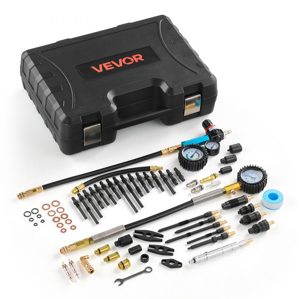 Engine Cylinder Pressure Loss Tester, Pressure Gauge (0-700psi), Leakage Gauge (0-100psi), Cylinder Pressure Tester with 4 Adapters, Automotive Compression Test Kit, Pressure Test and Leak Rate Measurement