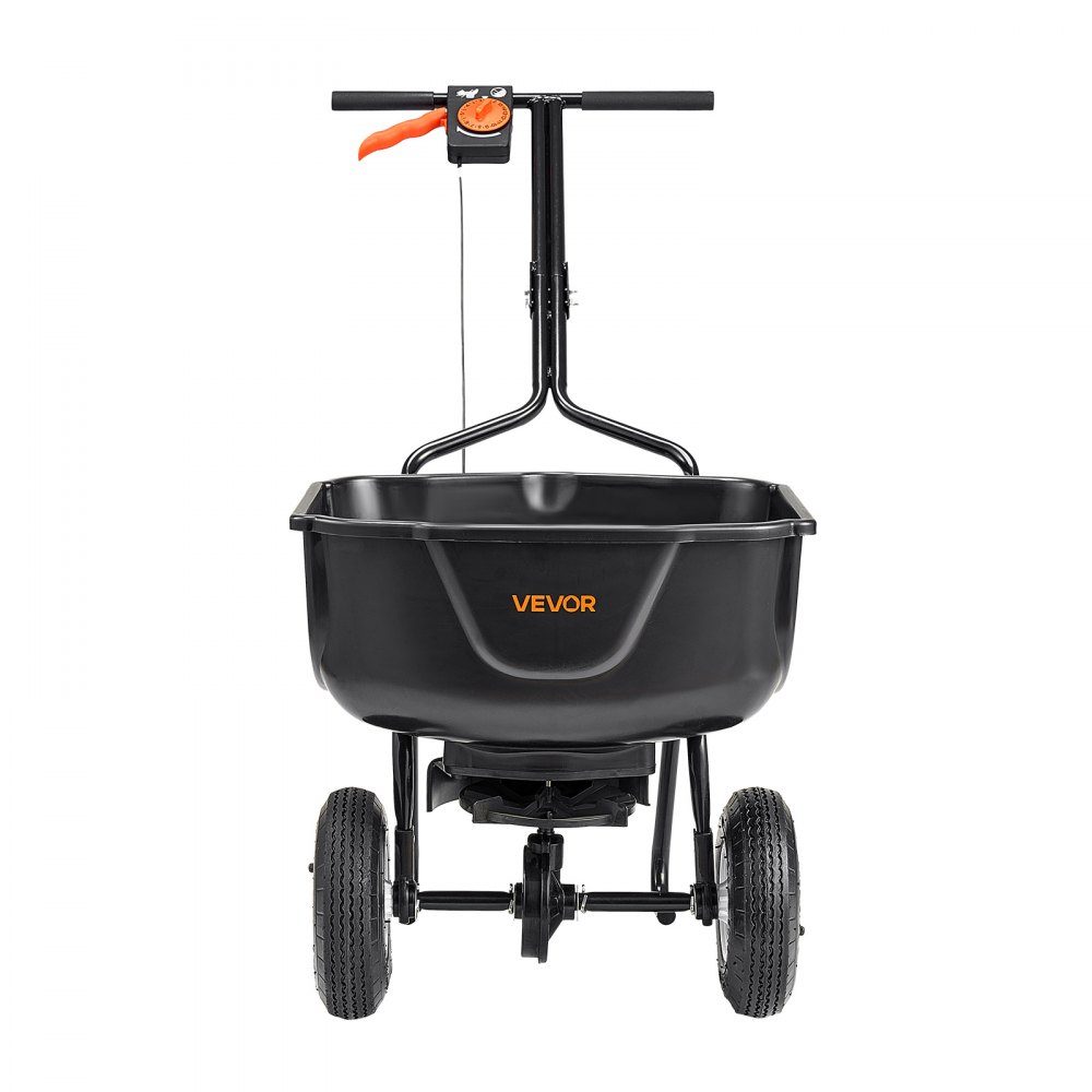 Rozsiewacz o udźwigu 27 kg, rozsiewacz nawozów, rozsiewacz nasion, szerokość rozsiewu 0-3 m, rozsiewacz odśrodkowy z ogumieniem pneumatycznym 20 cm, jako pomoc w siewie lub wózek nawozowy