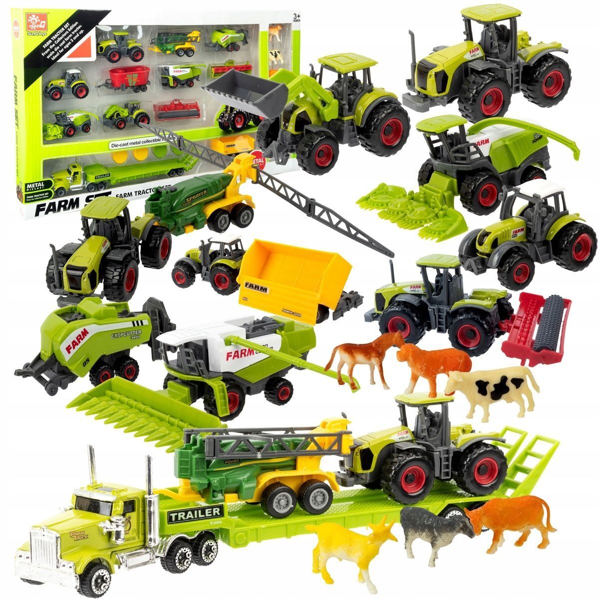 Coffret agricole XXL pour enfants John Deere Claas Deutz MACHINES agricoles