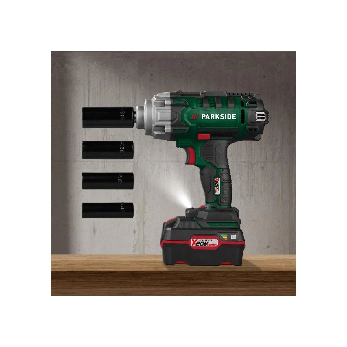 PARKSIDE® 20 V accuboormachine-slagmoersleutel “PASSK 20-Li C4”, met accu en oplader