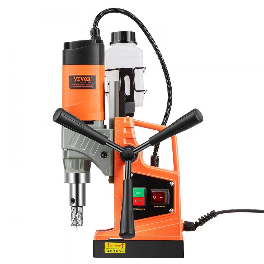 Profi Kernbohrmaschine Magnetbohrmaschine Magnetkraft 12500 N, 850 U/min 1450 W Magnetbohrmaschine 40 mm max. Bohrdurchmesser, Magnetkernbohrsystem für Schiffbau, Brückenbau etc. Orange