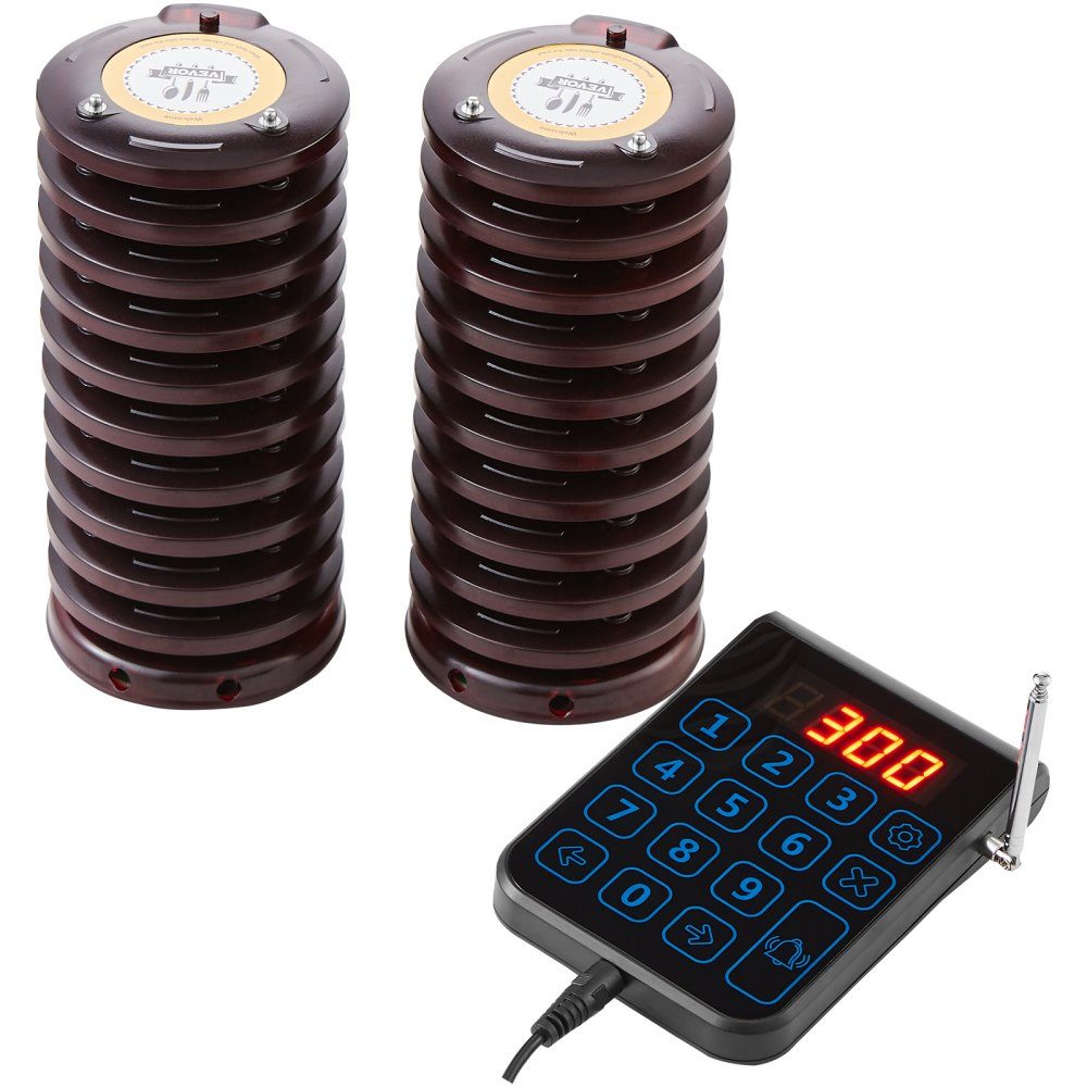 Restaurant-Pager-System, kabelloses Warteschlangensignal mit 500 m effektiver Reichweite in offenen Bereichen, Gästeruf-Piepser mit Vibration und Blinken, 20 Food-Truck-Pager