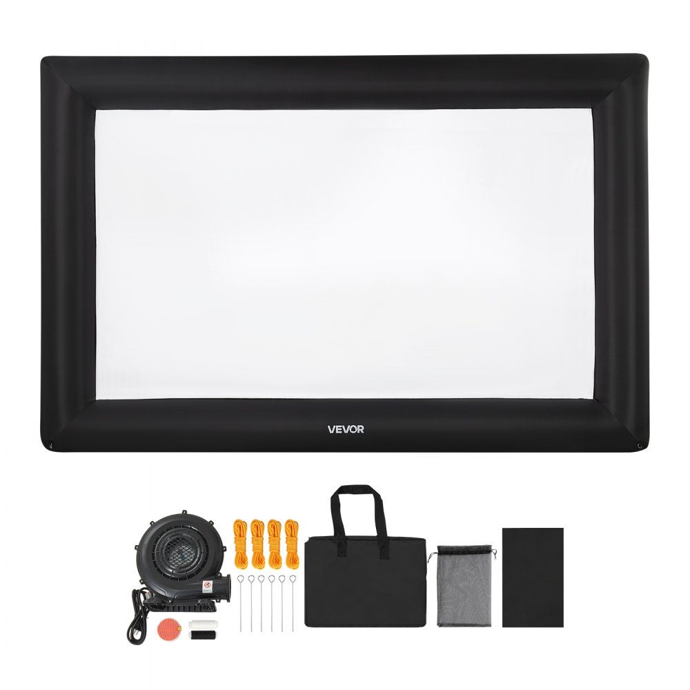 Inflatable Movie Screen, 600D Projector Screen, Projection Screen with Portable Storage Bag, 16:9 Movie Projection for Home Theater Theme Party, Pool Fun (513x185x330cm)