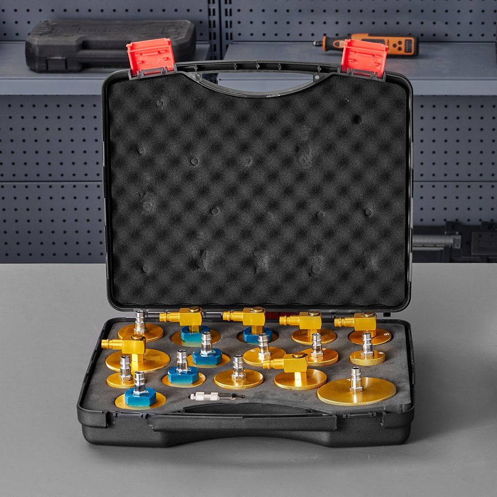 Brake Master Bleeder-Set 17-teiliges Ensemble d'adaptateurs de purge de frein professionnel avec ensemble complet et poignée, adaptateur de purge de frein durable pour le remplissage du liquide de frein
