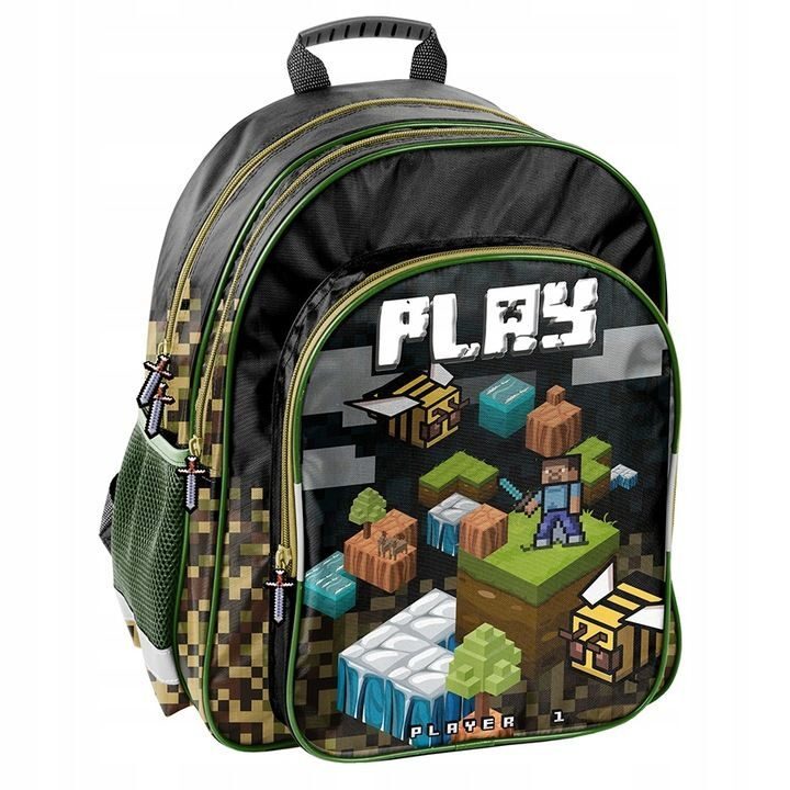 Schulranzen Rucksack Rucksack Schulranzen Pixel Minecraft XXXL Starter Set 2